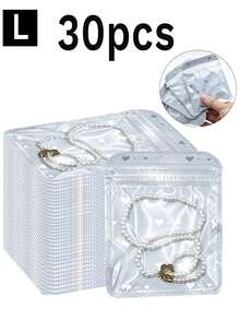100/30/10 Clear Self-Sealing Jewelry Bags, Anti-Oxidation Jewelry Bags, Jewelry Zipper Bags, Dust-Proof Clear Jewelry Storage Bags, Clear Portable Jewelry Bags, For Convenient Jewelry Storage And Display. - Multicolor - View 8