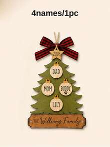 Custom Family Tree Christmas Ornament, Personalized 2-5 Names Holiday Tree Hanging Decor, Customized Festive Party Decoration, Customizable Xmas Keepsake Gift For Family, Christmas Decorations, Christmas Gift, Christmas Tree Decor, Family Christmas - Style C - View 12