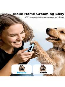 Pemotong Kuku Hewan Peliharaan Rendah Kebisingan (Dengan Lampu LED) - Dirancang untuk Anjing & Kucing: Clipper Grooming Elektrik Nirkabel Ultra Senyap, Cocok untuk Memotong Kuku, Telinga, Wajah dan Bulu Area Belakang, Kapasitas Baterai 500mAh - View 8