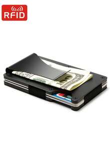 RFID Blocking Slim Wallet, Metal Card Holder With Money Clip For Men Women, Minimalist Credit Card Case Front Pocket Wallets - Multicolor - View 8