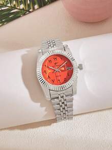 RICECGO 1pc Women's Classic Quartz Watch Suitable For Daily Wear Business Meetings Gift, Includes Box - Silver - View 14