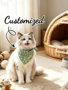 Customizable Name Pet Scarf Accessory, Summer & Autumn Outdoor Photography Prop - Multicolor - View 5