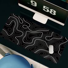 Minimalist Black & White Streamline Pattern Gaming Mouse Pad, Non-Slip Rubber Desk Mat, Smooth Glide Surface, Suitable For Computer Laptop Office Home, Abstract Art Decor, Back To School Supplies - A - View 4