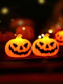 LED Smiling Pumpkin Light, Creative Novelty Decorative Night Light, Suitable For Festivals, Parties, Rooms, Living Rooms, Birthday Backdrop Lighting Decor Ornament, Smiling Pumpkin Atmosphere Night Light - Jack-o'-lantern - View 7