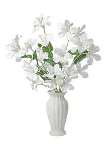 1 Stem Artificial Silk Orchid, White Orchid, Fake Flower, 29.5 Inches, For Home, Office, Wedding Table Centerpieces, Party, Yard, Garden, Summer Decor - White - View 3