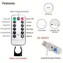 300LED Fairy Curtain Lights 118.11in X 118.11in, USB Powered, Create Stage Effect, Suitable For Home Decor, 8 Flashing Modes, Christmas String Lights, Halloween Atmosphere, Suitable For Bedroom, Living Room - USB Curtain Light - View 8