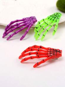 10pcs Halloween Punk Skeleton Hand Hair Clips, Multicolor Gothic Bone Hand Barrettes, Cosplay Party Costume Hair Accessories For Women - Multicolor - View 11