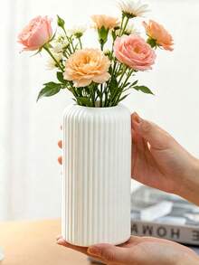 1 st vas i plastkompositmaterial, obrutenbar, minimalistisk bordsvas, lämplig för torkade blommor, vassgräsdekoration och konstgjorda blommor, bohemisk heminredningsvas - flerfärgad - Visa 6