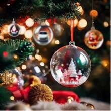 Christmas Transparent Hollow Ball DIY Plastic Fillable Decorative Ball Christmas Tree Hanging Decoration Home Party Gift Box Decoration - Multicolor - View 2