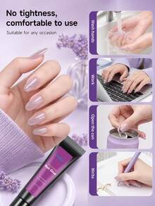 1/2pcs 15g Large Capacity Squeeze Semi-Solid Gel Nail Glue, No UV/LED Lamp Required, Long-Lasting Adhesion, Suitable For Press-On Nails, Acrylic Nails, Nail Tips And Nail Rhinestones - 15g - View 8