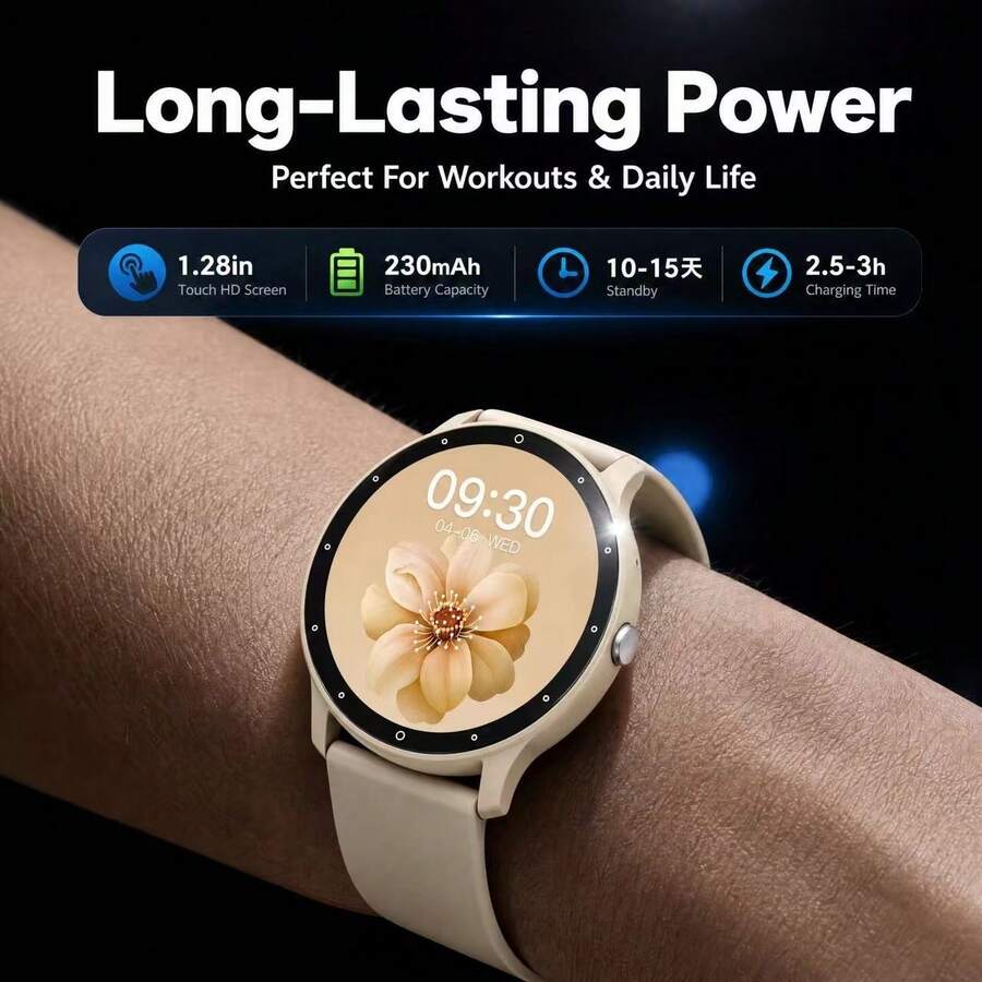PEJE 1.28 Inch Screen Smart Watch, IP67 Waterproof, Multi-Function Wireless Connection Watch, Supports Remote Control, Suitable For Outdoor Sports, Home Life, Daily Commute, Unisex, Holiday/Birthday/Festival/Valentine's Day Gift