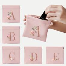 Mini Storage Bag, Women's Coin Purse, Auto-Closing Multi-Function Organizer Bag With A-Z Print For Charger And Cables - Portable Carry Bag Suitable For Lipstick, Coins, Earphones, Data Cables, Keys, Jewelry And Charging Cables - Multicolor - View 1