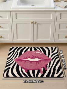 1pc Bathroom Rug Mat, Flocked Soft Touch, Pink Leopard Print, TPR Non-Slip Backing, Suitable For Kitchen, Outdoor, Indoor, Hallway, Bedroom, Living Room Bedside, Machine Washable Easy To Clean, Autumn Bathroom Decor Rug - Multicolor - View 13