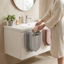 1PC Collapsible Hanging Trash Can For Kitchen Cabinet Door, Space Saving Foldable Waste Bin With Large Capacity, No Drill Over The Door Garbage Container, Easy To Clean Waterproof For Kitchen Bathroom RV Office Small Space - Multi-color - View 10
