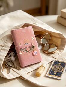 Mystical Sun, Evil Eye Moon & Star Print Multi-Purpose Storage Pouch With Evil Eye Keychain, Tarot Card Storage Bag, Coin Purse, Makeup Bag, Card Holder, For Cards, Jewelry, Coins, Cosmetics, Cards, Portable For Travel And Commute, 4 Colors Available, Niche Aesthetic Accessory Storage Bag - Multicolor - View 3