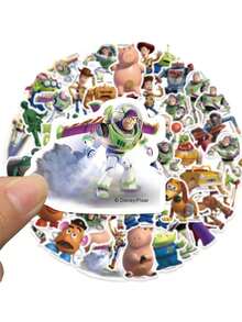 50 Disney Woody Buzz Lightyear Stickers - Classic Cartoon Movie Fun Cool Graffiti Decals For Laptops, Journals, Phone Cases, Backpacks, Envelopes, Labels, Magazine DIY Decals - Multicolor - View 6