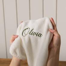 Personalized Embroidered Hand Towel, Customized Name Hanging Towel, Suitable For Bathroom And Kitchen, Wedding Gift, Home Gift, Christmas Gift For Her - Multicolor - View 2