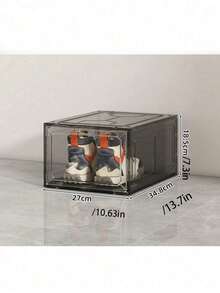 1pc 6-Sided Fully Rigid Transparent Plastic Shoe Storage Box, Anti-Oxidation Display Box For Sneakers, Home Use - Clear Shoe Box - View 7