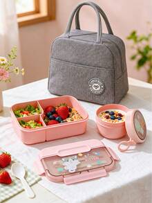 SEAL LOCK Large Capacity School Lunch Box, Adult Bento Box, Meal Container - Built-In Utensils, Microwave (Remove Lid), Lunch Bag, Suitable For Home, School, Office, Travel, Back To School Season, Outdoor Picnic - Multicolor - View 4