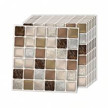 10PCS 3D Mosaic Removable Decorative Wall Tiles, Self-Adhesive Wall Tiles For Bathroom And Kitchen Backsplash Renovation And Decoration Sticker Set, PVC Small Square Decorative Vinyl Decals (15.25*15.25CM) - C - View 12