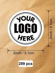 19-299pcs 1-3.5inch Custom Design Circle Logo Stickers - Personalized Printed Waterproof Paper/Plastic Business Branding & Packaging Seals Label, Round Label For Weddings Birthdays, Custom Circle Stickers For Business Logo - White - View 12