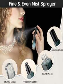 Botol Semprot Parfum Kosong 5-10ml, Botol Sampel Parfum Kaca Premium, Botol Dekant Parfum Persegi - MultiWarna - View 9