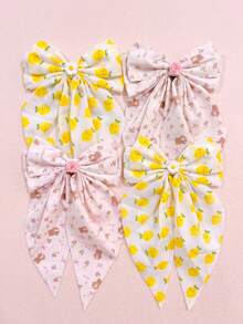 1/2/Pcs/Set Large Floral Bow Hair Clip, Fresh And Sweet Hair Accessory - Suitable For Girls And Women, Perfect For Daily Wear, Vacation, Date, Party - Multicolor - View 6