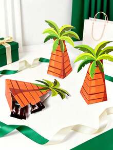 5pcs/1pc Saudi National Day Palm Tree Shaped Candy Gift Box, Saudi Arabia Theme Gift Packaging Box, Coconut Tree Pattern Paper Dessert Box, Suitable For Saudi National Day, Birthday, Welcome Party Favors, Ramadan Eid Gift Packaging Box, Middle Eastern Style Party Gift Box, With Ribbon, Festival Guest Favor Storage Gift Box, Arab Pattern Gift Box, Ramadan Party Packaging, Ramadan Favor, Candy Date Packaging Box, Festive Gift Box, 20pcs - Multicolor - View 10