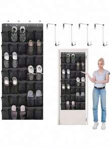 1pc Hanging Door Shoe Organizer, 35 Mesh Pockets, Suitable For Closet, Entryway, Bedroom, Bathroom, Storage Room Hanging Shoe Rack, Men's Sneakers, Women's High Heels, Flip-Flops Storage Rack - View 2
