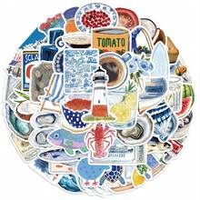 somoving 50pcs Watercolor Style Seaside Life Creative Planner Stickers Decorative Luggage Cup Fridge Magnet - Multicolor - View 2