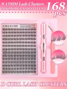 Special Offer 168/224pcs Fairy Lash Cluster Set, 9-15mm Cartoon Style Lash Clusters, DIY Lash Extension Kit, Wet Spiky Anime Lashes, Individual Lash Clusters, Ultra-Thin Invisible Lash Band With Lash Clusters, Eyelashes, False Lashes - Multicolor - View 5