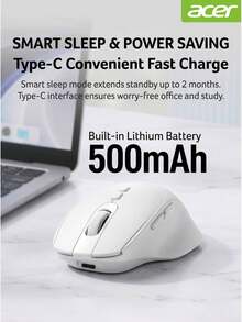 Acer Wireless Bluetooth Tri-Mode Mouse Ergonomic Mouse Compatible With Laptop USB Dock OMR254 Wireless Bluetooth Tri-Mode - View 12