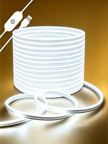 1pc USB LED Neon Light Strip With Touch Power Switch, Flexible And Cuttable Rope Light For Bedroom Wall Indoor DIY Atmosphere Decoration - Multicolor - View 2