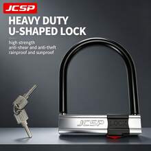 1pc Heavy Duty U-Lock, High Strength Anti-Pry, Anti-Cut And Anti-Drill Security Lock, Sturdy Weather-Resistant U-Lock, Suitable For Mountain Bikes, Electric Bikes, Scooters, Motorcycles, Luggage And Outdoor Equipment Security Protection - Silver - View 1
