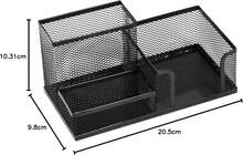 Black Metal Mesh Desk Organizer, Pen Holder With Note Holder, Office Desk Storage, 205*103*98 Mm - Black - View 6