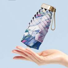 1PC Oil Painting Parasol, 5-Fold 6-Rib Umbrella, Sun Protection, Ultra-Light Small Foldable, Rain And Sun Capsule Umbrella, Advertising Umbrella - Multicolor - View 10