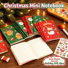 4 Christmas Mini Pocket Notebooks Shipped In Random Colors, Featuring Santa Claus, Snowman, And Reindeer Designs, Perfect For Holiday Parties And As Decorative Writing Notebooks Or Gifts. - A - View 2