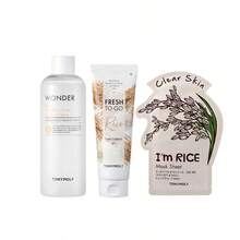 TONYMOLY - Rice Facial Pack | Cleansing Foam + Facial Mask + Rice Toner | Cleansing, Radiance And Hydration - Deep Cleansing - View 1