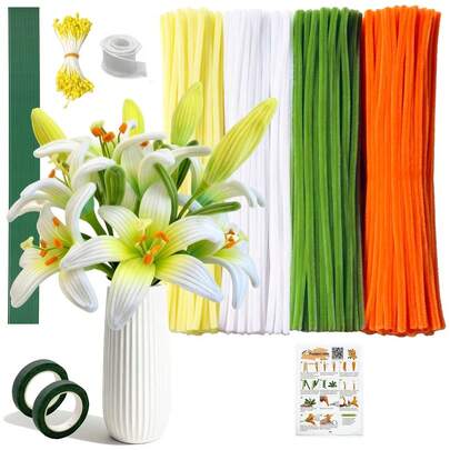 Kit de fabrication de bouquet DIY en chenille colorée, tiges de chenille violettes, roses, bleues et dorées, matériaux faits main, convient aux filles, aux étudiants, aux passionnés d'artisanat, aux créateurs pour créer des bouquets, des décorations et des cadeaux, applicable pour les fêtes d'anniversaire, la fête des mères, la saison des remises de diplômes, la Saint-Valentin, la décoration quotidienne de la maison