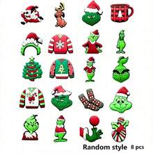 The Grinch 12/8/5pcs The New Green Monster Theme Decorative Patches; DIY Handmade Stickers For Phone Cases And Bags, Perfect For Parties And Birthdays, Ideal For Holiday Decor And Photo Props - Multicolor - View 8