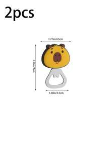 1/2/3pcs Cartoon Animal Magnetic Bottle Opener, Tiger Capybara Black Cat Funny Design, PVC Soft Rubber Fridge Magnet, Home Beer Opener, Cute Creative Home Decor Tool Ornament, Bar Tool - Multicolor - View 17