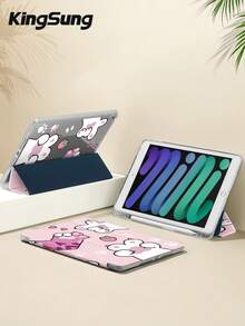 Kingsung Cute Cat Paws Pattern Acrylic Tablet Protective Case,Built-In Pen Slot, Compatible With Pad Mini6/Mini7/9.7/10.2/10.9/Pro 11,Pad Air 8(M4)2026(11-Inch),Pad 10 2022(10.9-Inch),Pad 11(A16) 2025(11-Inch) Etc Models. - Multicolor - View 3