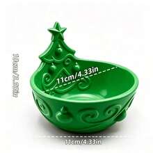 Christmas Tree Embossed Resin Decorative Bowl, Holiday Candy Ornament Key Storage Tray, Festive Tabletop Decor, Suitable For Vanity, Entryway, Dining Table Home Decoration, Fit For Adults - Multicolor - View 11