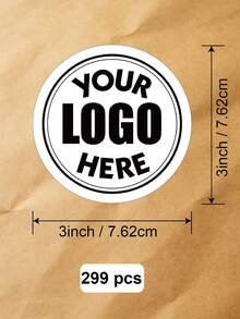 19-299pcs 1-3.5inch Custom Design Circle Logo Stickers - Personalized Printed Waterproof Paper/Plastic Business Branding & Packaging Seals Label, Round Label For Weddings Birthdays, Custom Circle Stickers For Business Logo - White - View 11