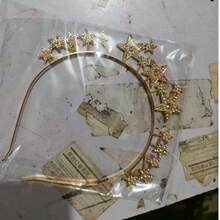1pc Gold Women's Headband Decorative Accessory, Pure Crown Style, Party Costume Headpiece - Gold - View 7