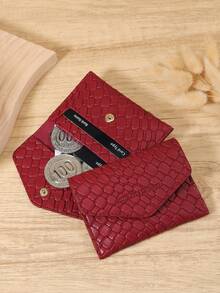 Fashionable Envelope Style Card Bag,Lightweight Portable Cash, Credit Card, Coin Card Bag, Suitable For Outdoor, Travel, And Back To School - Burgundy - View 8