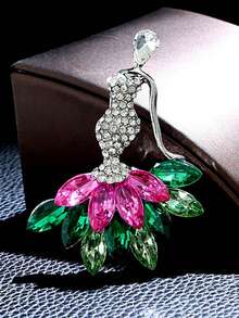 1pc Fashionable Exquisite Rhinestone Brooch For Women, Suitable For Evening Gown, Banquet And Wedding Accessory - Color - View 1