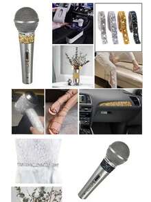 1 Roll DIY Self-Adhesive Rhinestone Tape, Silver Resin Rhinestone Strip, Shiny Crystal Rhinestone Sticker Roll, Glossy Rhinestone Decorative Edge, Suitable For Crafts, Fabric, Shoes, Clothing, Car, Bottle, Phone, Cake, Birthday, Wedding Decoration (Silver) - Silver/ 1 Yard Silver (3cm/91cm) - View 6