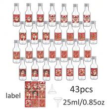 43pcs Christmas Themed Plastic Wine Bottles, Divided Into Bottles, Drinking Bottles, Leak Proof, Portable, Reusable, Multi-Purpose, Suitable For Storing Whiskey And Beverages, Suitable For Christmas Gatherings, Party Decorations, And Daily Use - White H - View 14