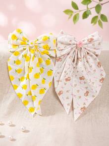 1/2/Pcs/Set Large Floral Bow Hair Clip, Fresh And Sweet Hair Accessory - Suitable For Girls And Women, Perfect For Daily Wear, Vacation, Date, Party - Multicolor - View 5